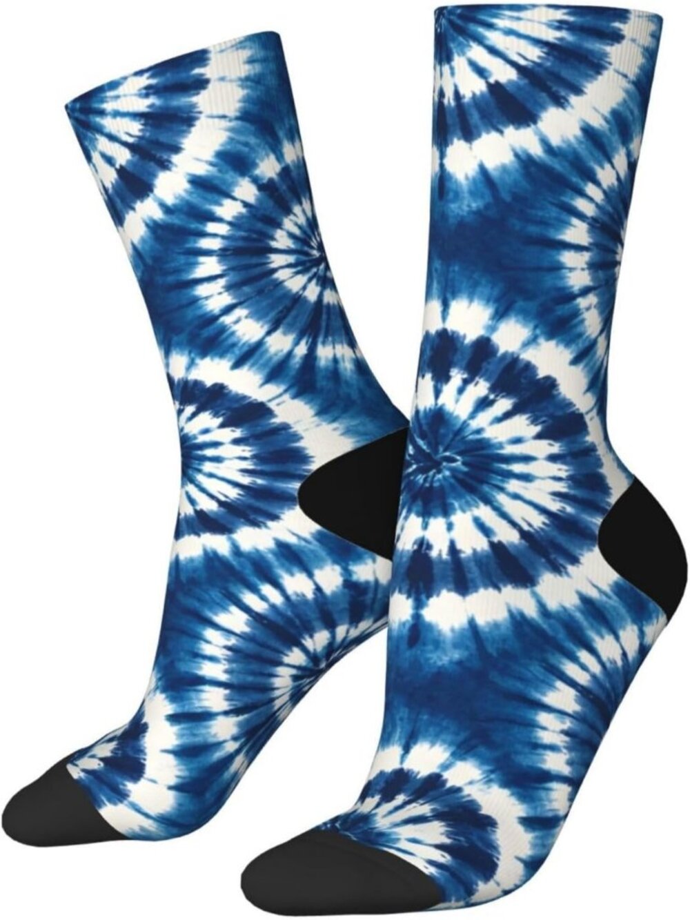 Women's Blue White Crew Socks Funny Novelty Casual Athletic Dress Socks